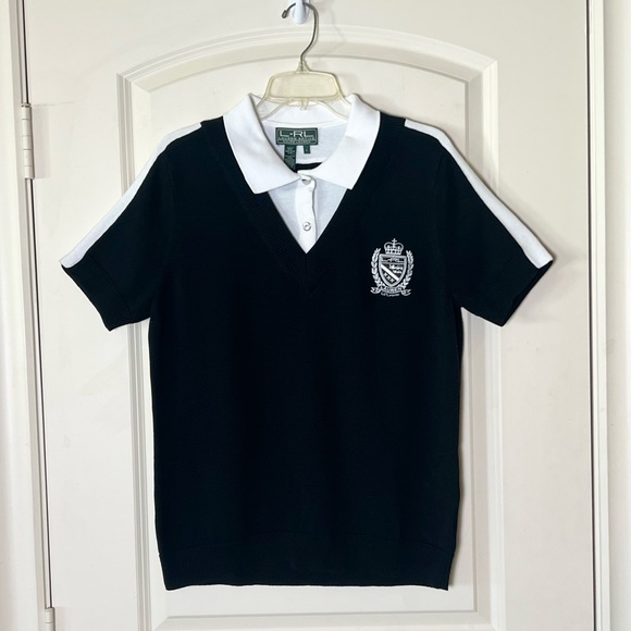 Vintage Ralph Lauren Layered Crest Sweater Top Deadstock - Picture 2 of 9